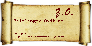 Zeitlinger Oxána névjegykártya